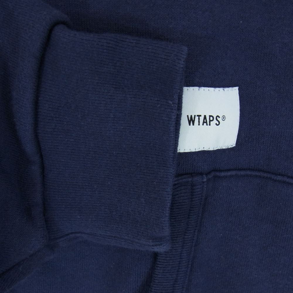WTAPS ダブルタップス 21AW 211ATDT-CSM38 ACADEMY HOODED COTTON NAVY LIMA プリント スウェット パーカー ネイビー系 03【中古】