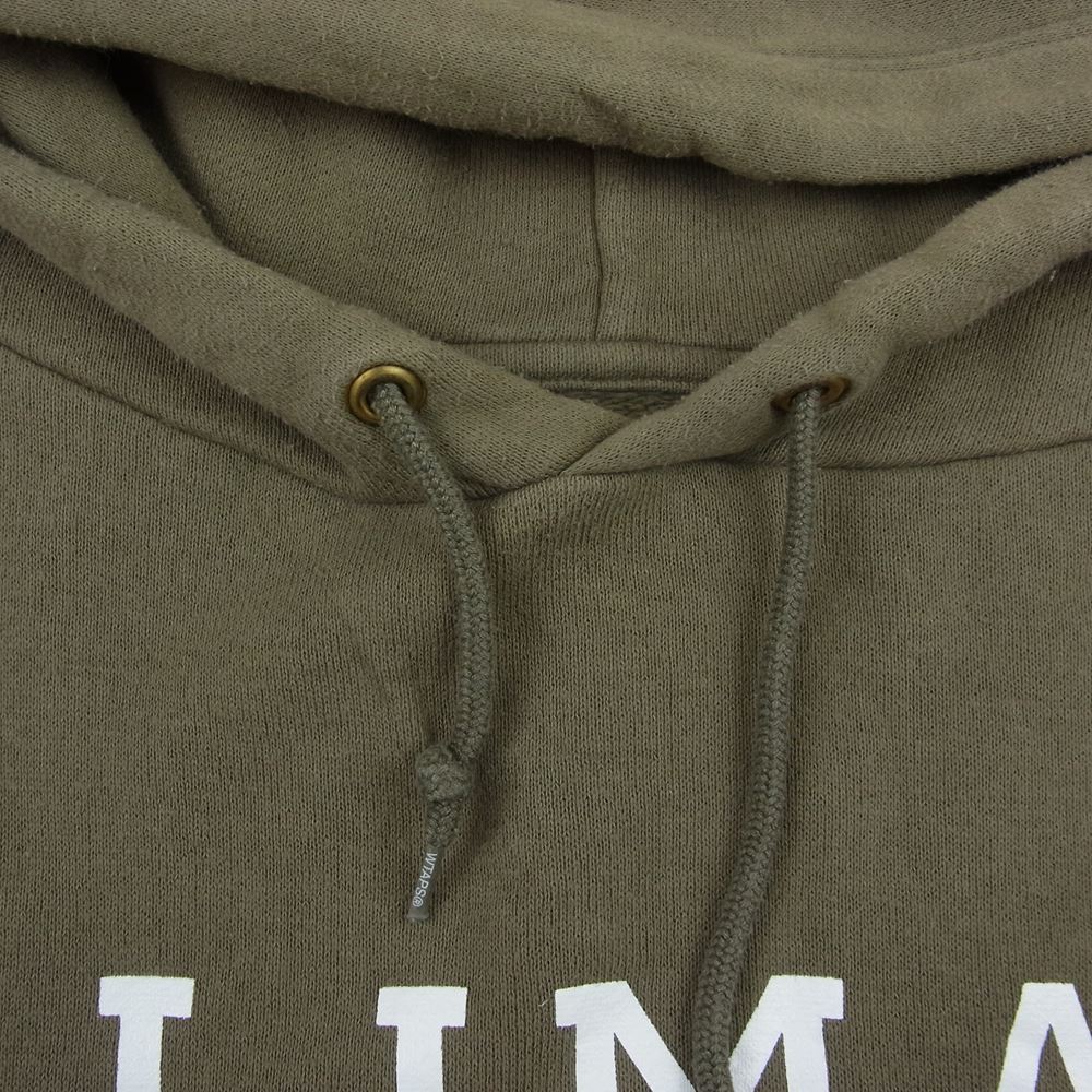 WTAPS ダブルタップス 21AW 211ATDT-CSM38 ACADEMY HOODED COTTON OLIVE DRAB LIMA プリント スウェット パーカー  オリーブ系 03【中古】
