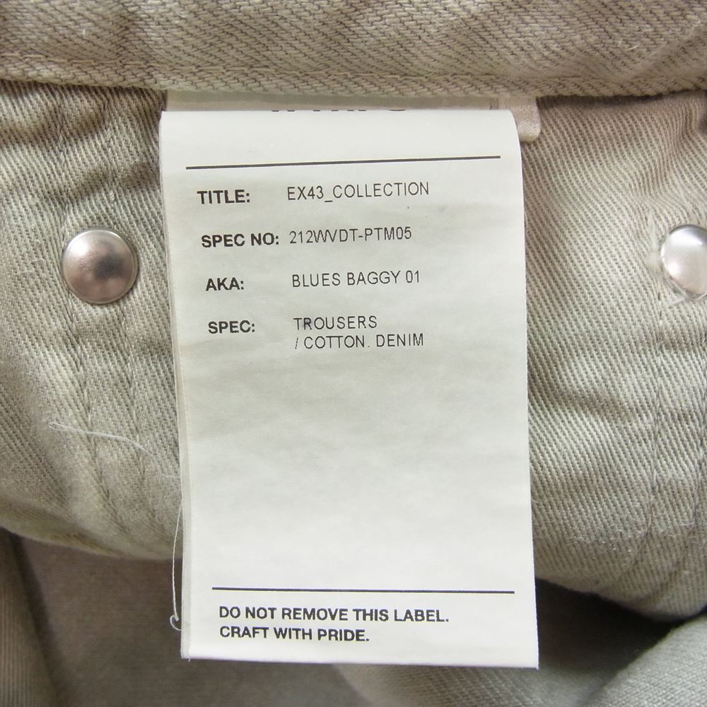 WTAPS ダブルタップス 21AW 212WVDT-PTM05 BLUES BAGGY TROUSERS ブルース バギー トラウザーズ デニム パンツ ベージュ系 03【美品】【中古】