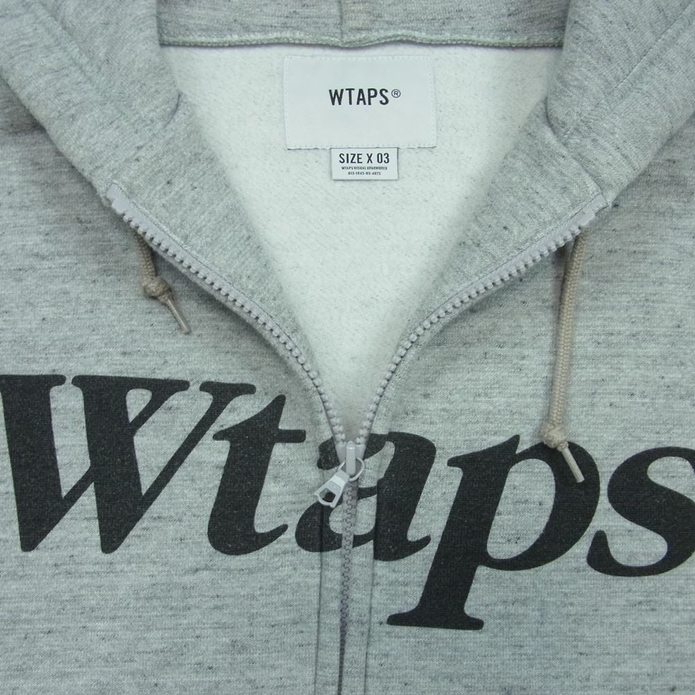 WTAPS ダブルタップス 18AW 182ATDT-CSM23 Academy Zip Up アカデミー ジップ アップ フーディー パーカー グレー系 03【中古】
