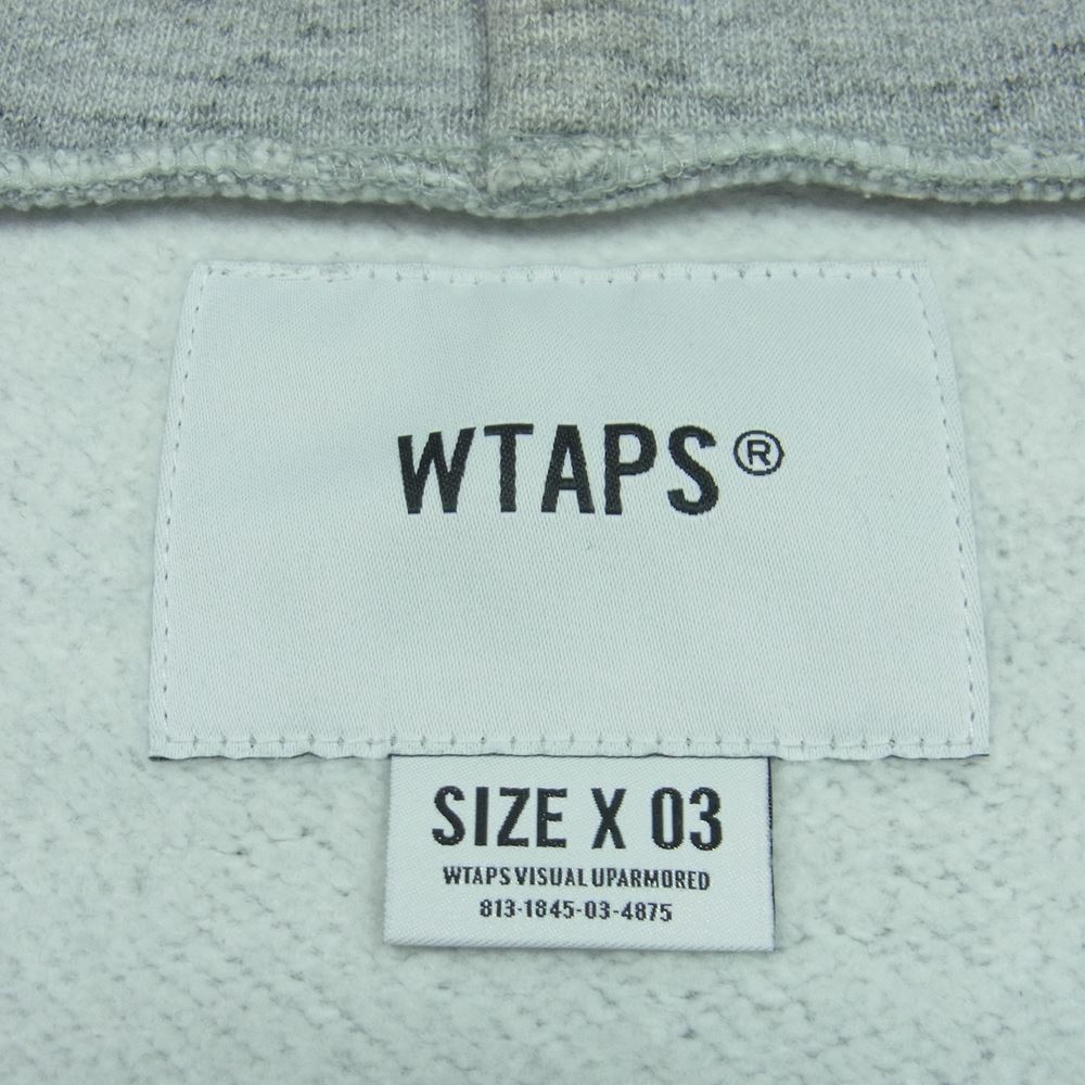 WTAPS ダブルタップス 18AW 182ATDT-CSM23 Academy Zip Up アカデミー ジップ アップ フーディー パーカー グレー系 03【中古】