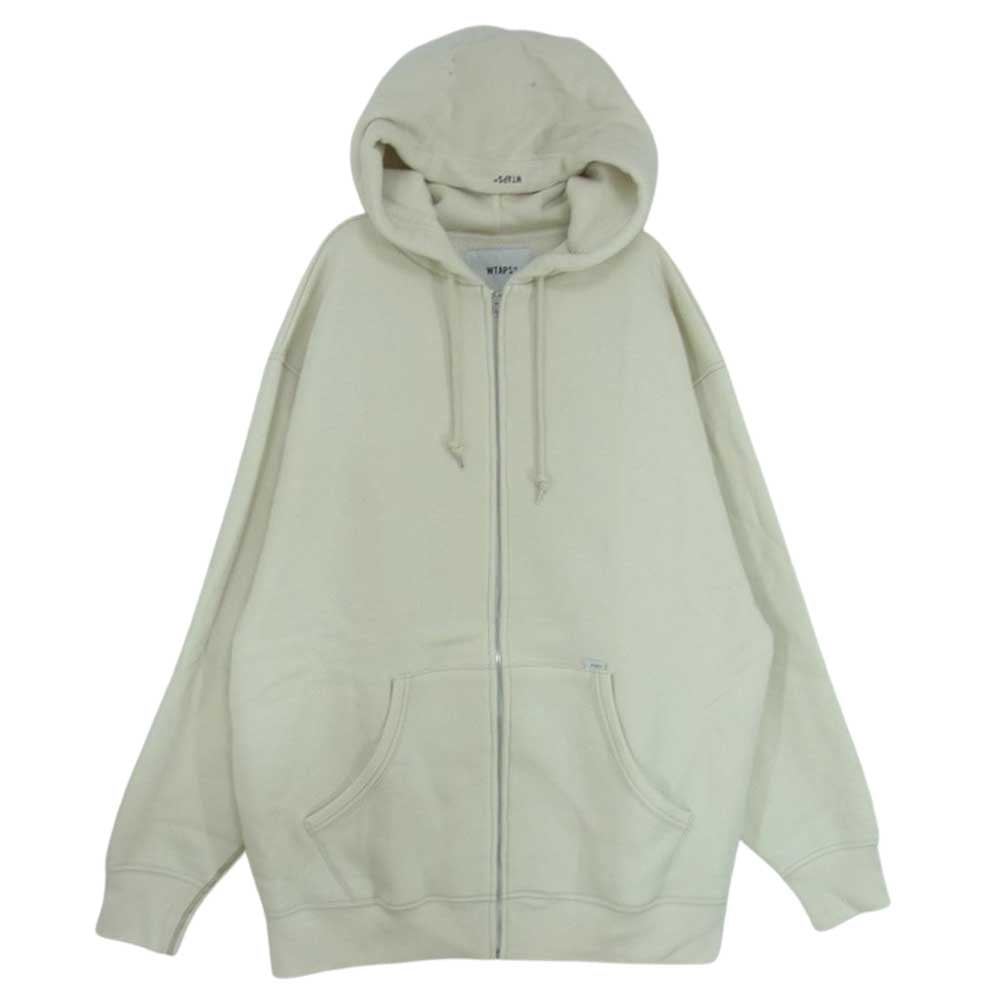 WTAPS ダブルタップス 21AW 212ATDT-CSM06 ZIP HOODED COTTON OFF WHITE ジップフーディ スウェット パーカー オフホワイト系 03【美品】【中古】