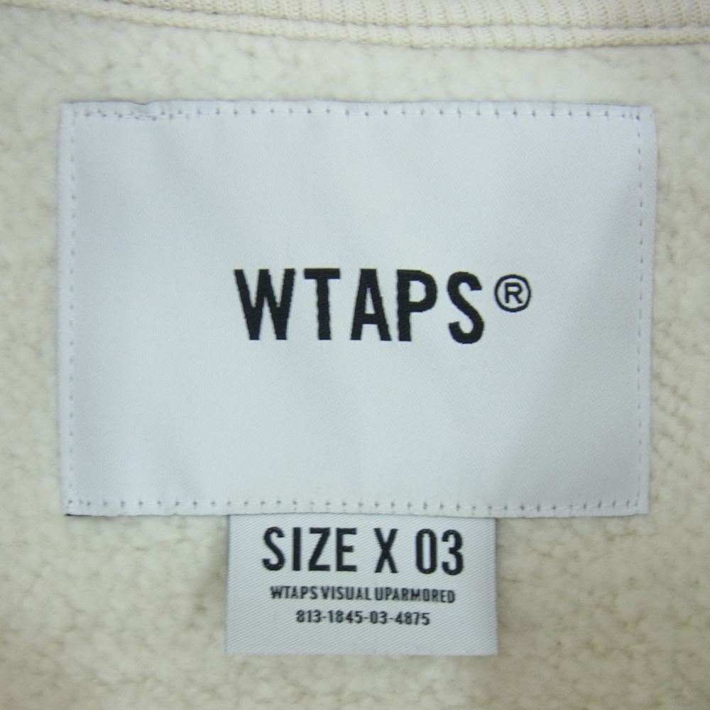 WTAPS ダブルタップス 21AW 212ATDT-CSM06 ZIP HOODED COTTON OFF WHITE ジップフーディ スウェット パーカー オフホワイト系 03【美品】【中古】