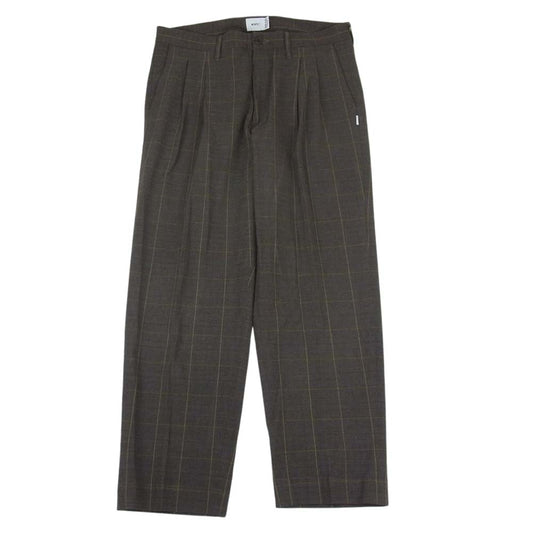 WTAPS ダブルタップス 20SS 201BRDT-PTM07 TUCK TROUSERS TEXTILE タック トラウザーズ テキスタイル パンツ ブラウン ブラウン系 02【美品】【中古】
