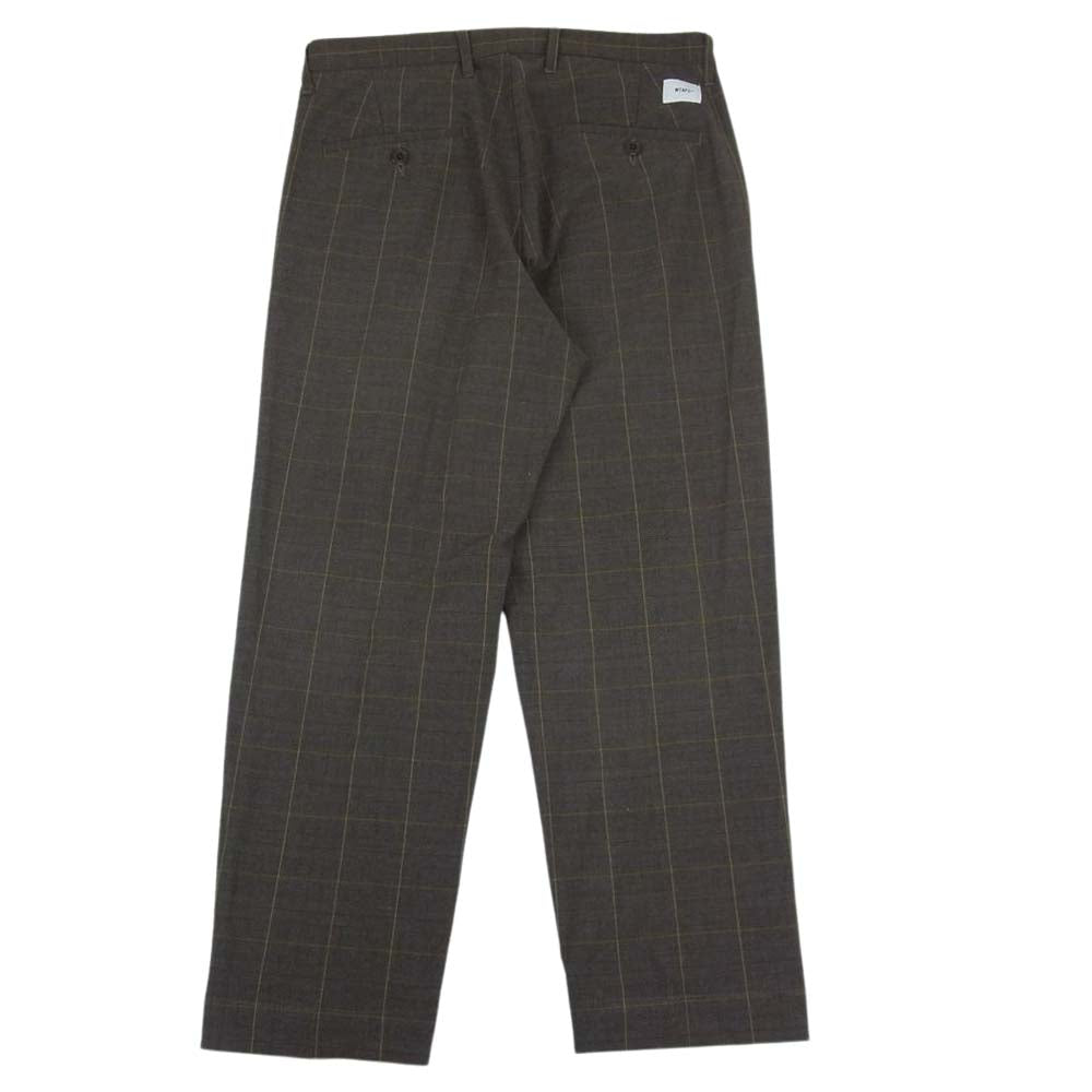 WTAPS ダブルタップス 20SS 201BRDT-PTM07 TUCK TROUSERS TEXTILE タック トラウザーズ テキスタイル パンツ ブラウン ブラウン系 02【美品】【中古】