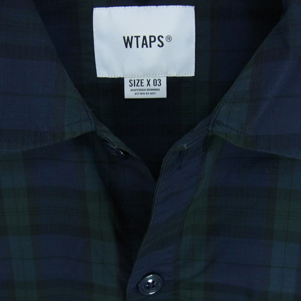 WTAPS ダブルタップス 211GWDT-SHM01 WCPO LS COOLMAX チェック シャツ ネイビー系 03【美品】【中古】