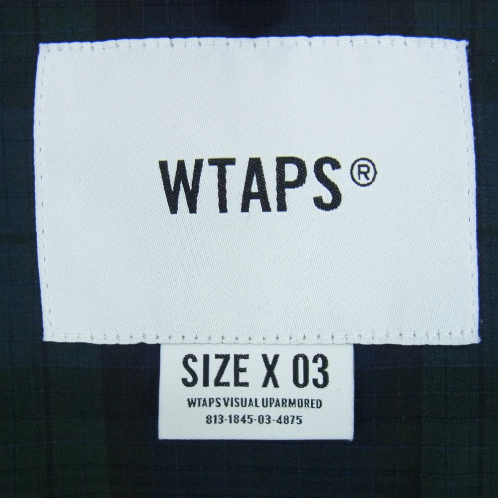 WTAPS ダブルタップス 211GWDT-SHM01 WCPO LS COOLMAX チェック シャツ ネイビー系 03【美品】【中古】