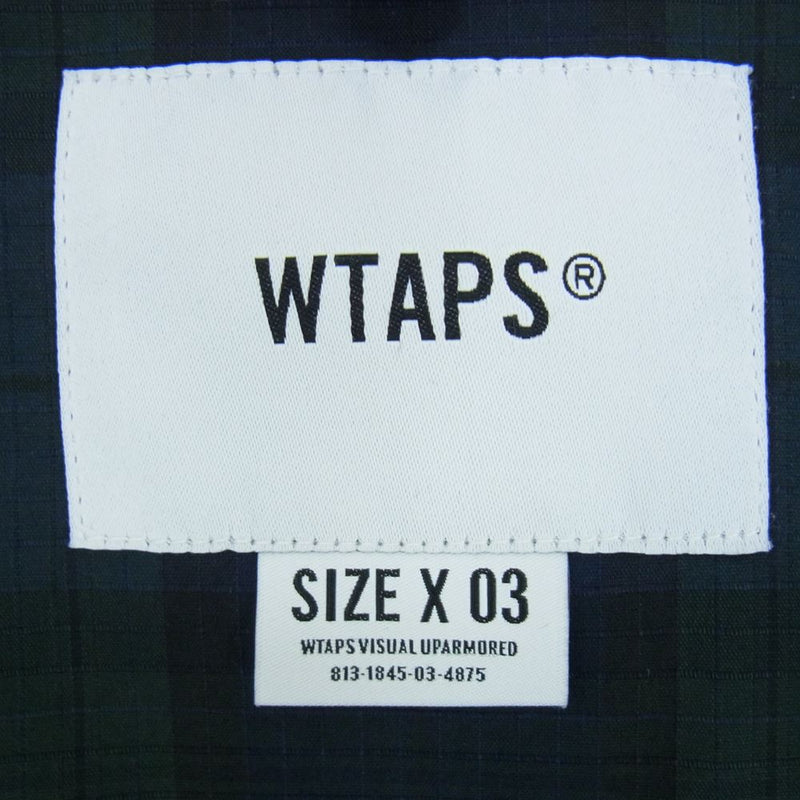 WTAPS ダブルタップス 211GWDT-SHM01 WCPO LS COOLMAX チェック シャツ ネイビー系 03【美品】【中古】