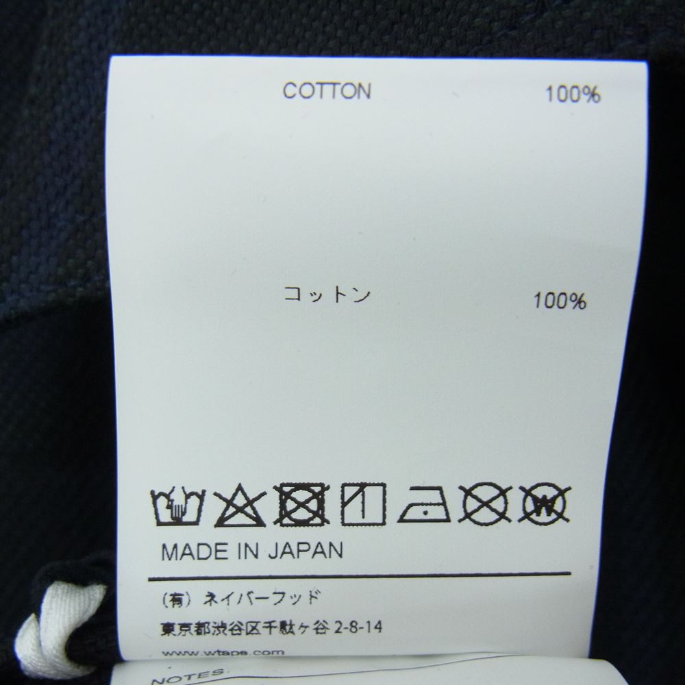 WTAPS ダブルタップス 21AW  212TQDT-SHM05 DECK LS COTTON FLANNEL TEXTILE デッキ フランネル シャツ ネイビー系 L【極上美品】【中古】