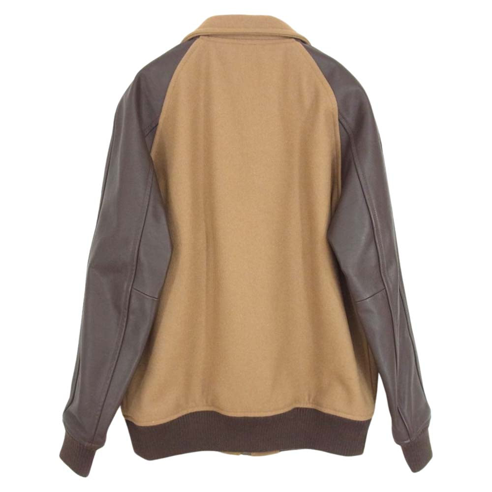 Ron Herman ロンハーマン 28204000475 1071 袖レザー メルトン ウール スタジャン ジャケット ブラウン系 M【中古】