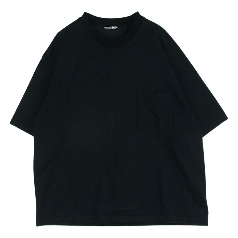 AURALEE オーラリー 21SS A21ST01SU STAND UP TEE スタンドアップ 半袖 Tシャツ コットン 日本製 ブラック系 4【中古】