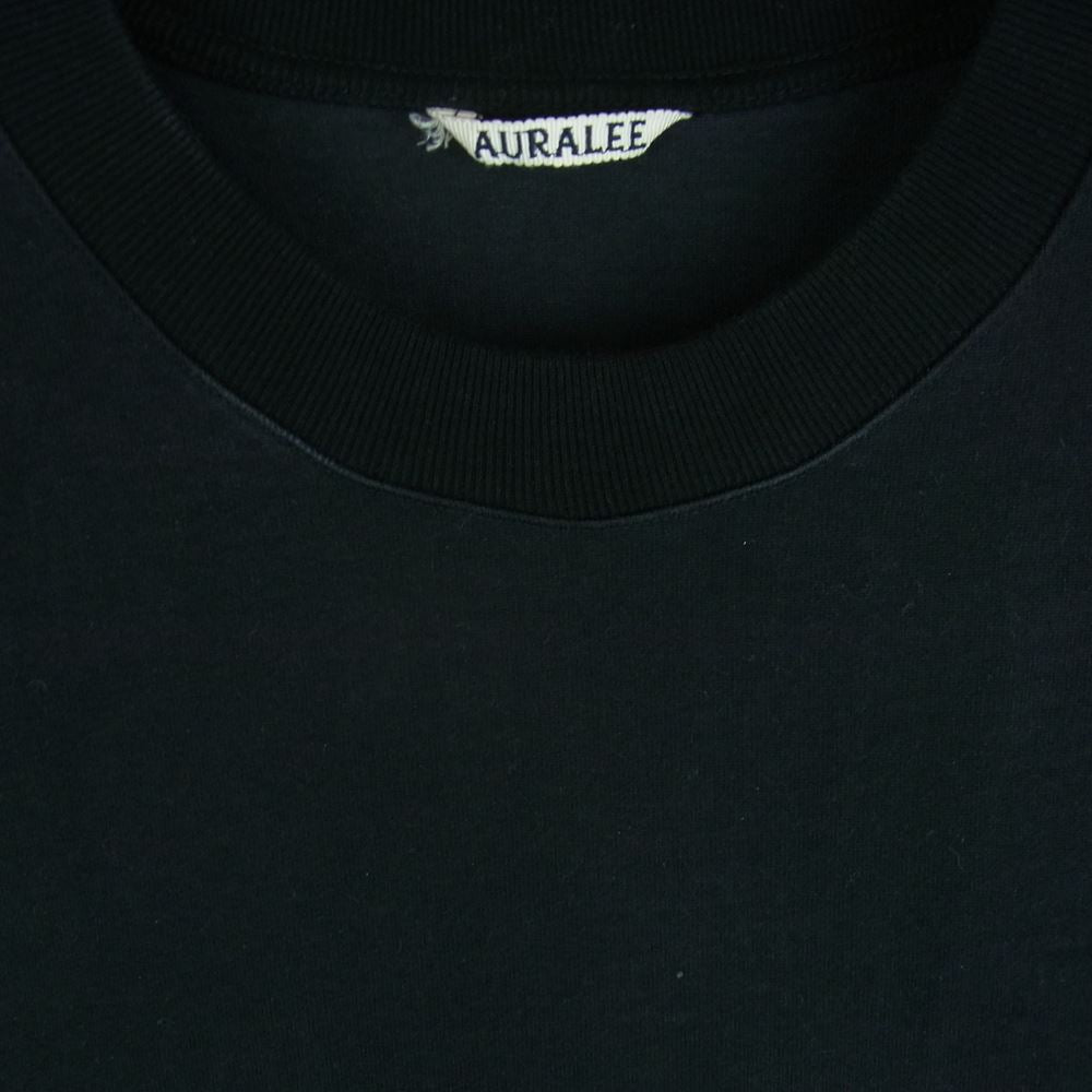 AURALEE オーラリー 21SS A21ST01SU STAND UP TEE スタンドアップ 半袖 Tシャツ コットン 日本製 ブラック系 4【中古】