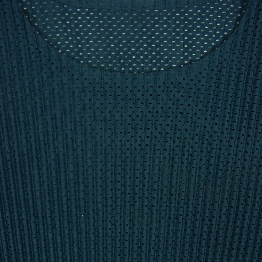 HOMME PLISSE ISSEY MIYAKE オム プリッセ イッセイミヤケ HP11JK153 2022年モデル プリーツ加工 メッシュプリーツ カットソー 半袖 Tシャツ ダークグリーン系 3【美品】【中古】