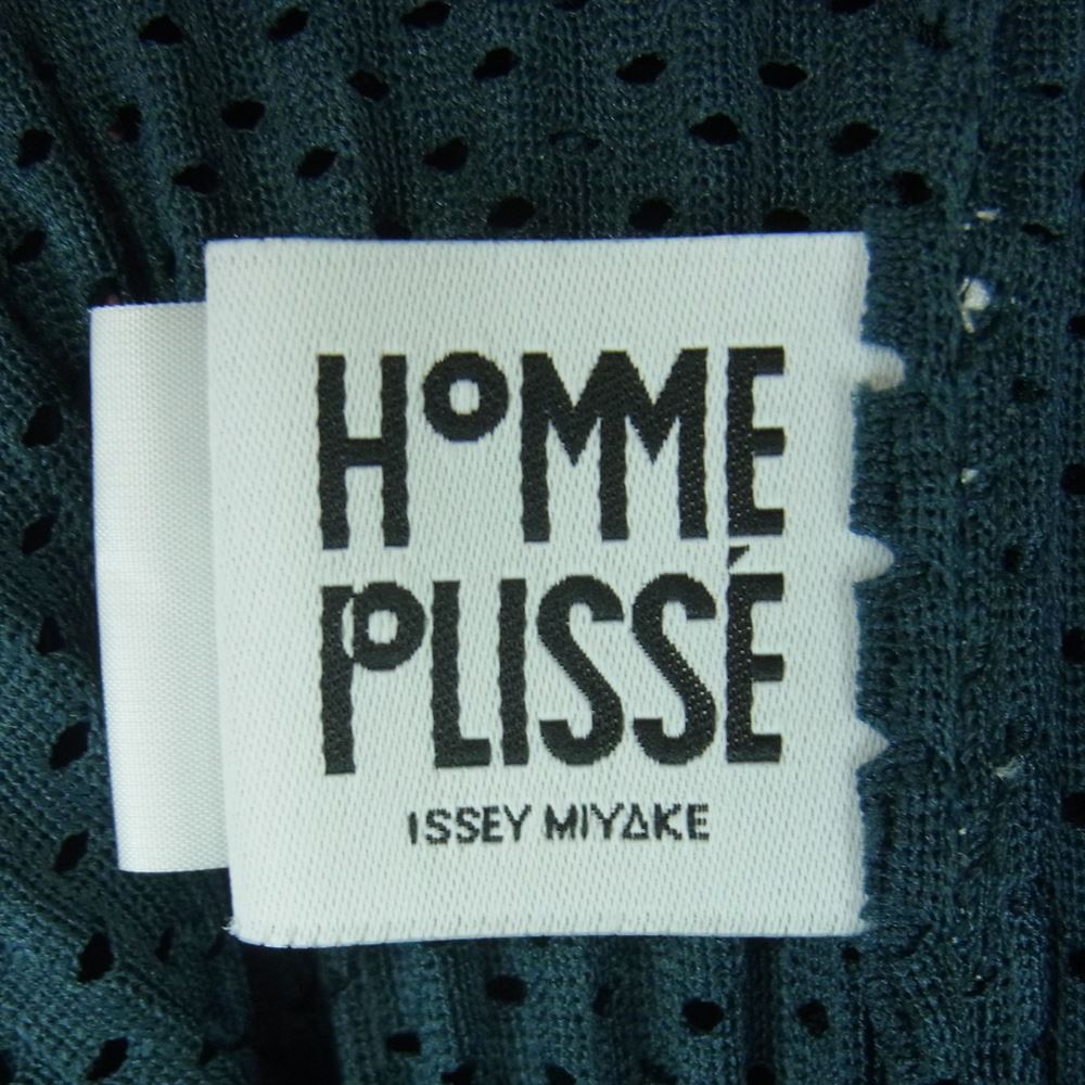 HOMME PLISSE ISSEY MIYAKE オム プリッセ イッセイミヤケ HP11JK153 2022年モデル プリーツ加工 メッシュプリーツ カットソー 半袖 Tシャツ ダークグリーン系 3【美品】【中古】