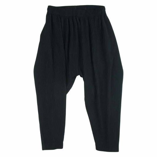 HOMME PLISSE ISSEY MIYAKE オム プリッセ イッセイミヤケ HP21JF135 2022年モデル PLEATS BOTTOMS 1 Sarouel Trousers プリーツ加工 サルエル パンツ 日本製 ブラック系 2【中古】