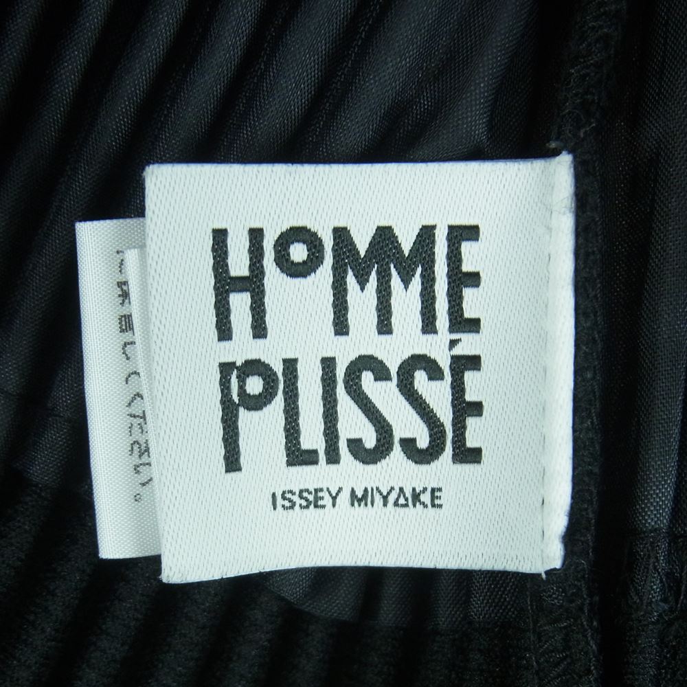 HOMME PLISSE ISSEY MIYAKE オム プリッセ イッセイミヤケ HP21JD170 2022年モデル プリーツ加工 ノーカラー ジャケット Vネック カーディガン ブラック系 2【美品】【中古】