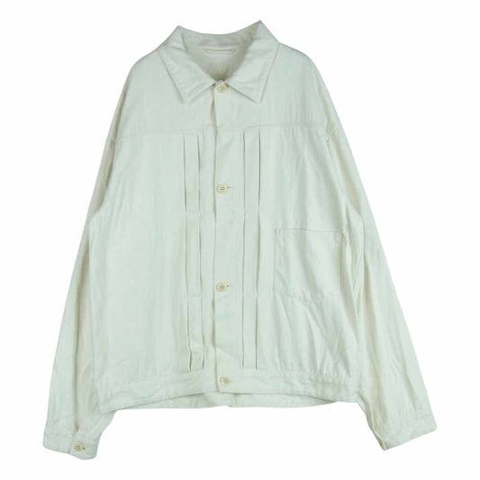 COMOLI コモリ 22SS V01-01007 TYPE-1ST シルクネップ 長袖 シャツ ジャケット コットン 日本製 オフホワイト系 3【中古】