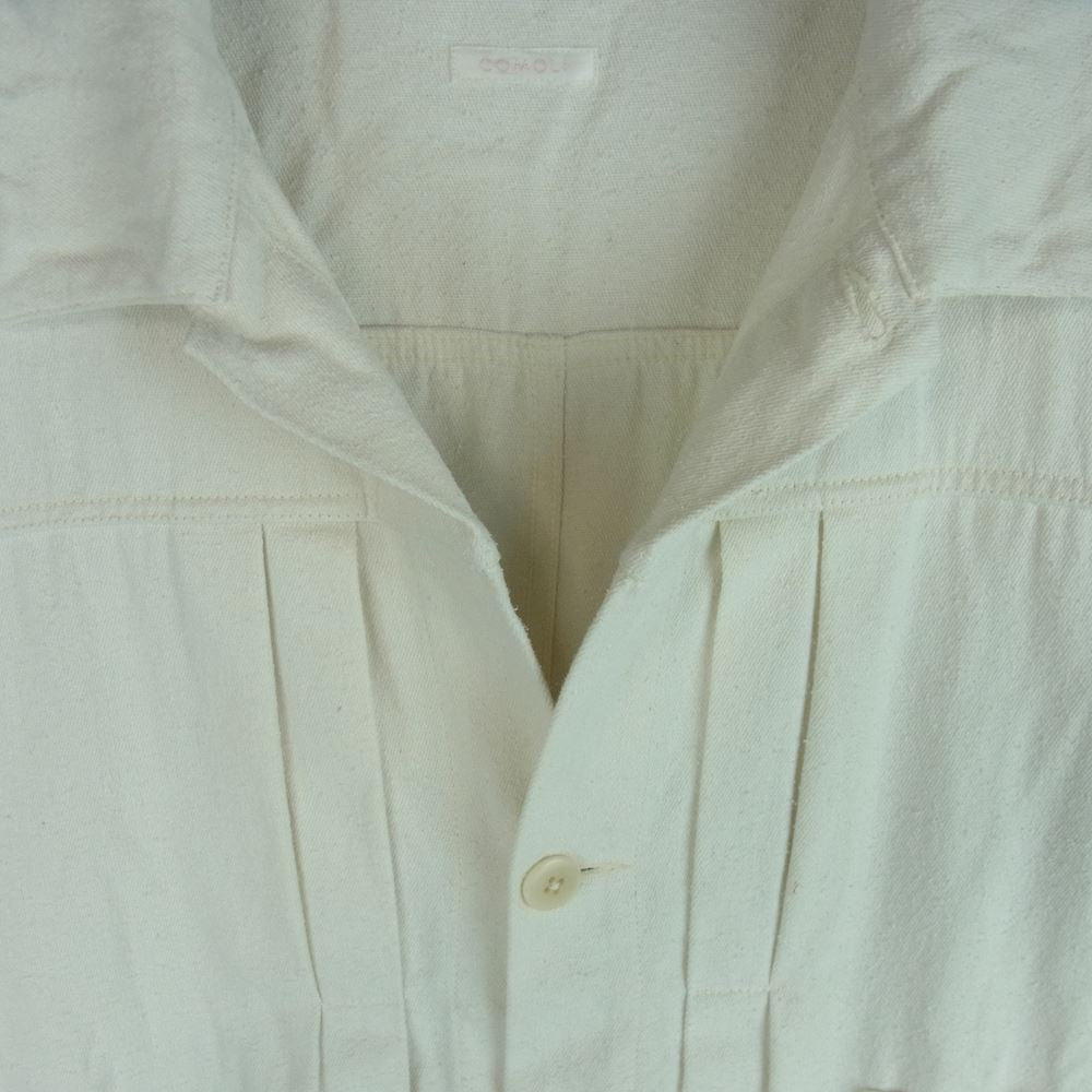 COMOLI コモリ 22SS V01-01007 TYPE-1ST シルクネップ 長袖 シャツ ジャケット コットン 日本製 オフホワイト系 3【中古】