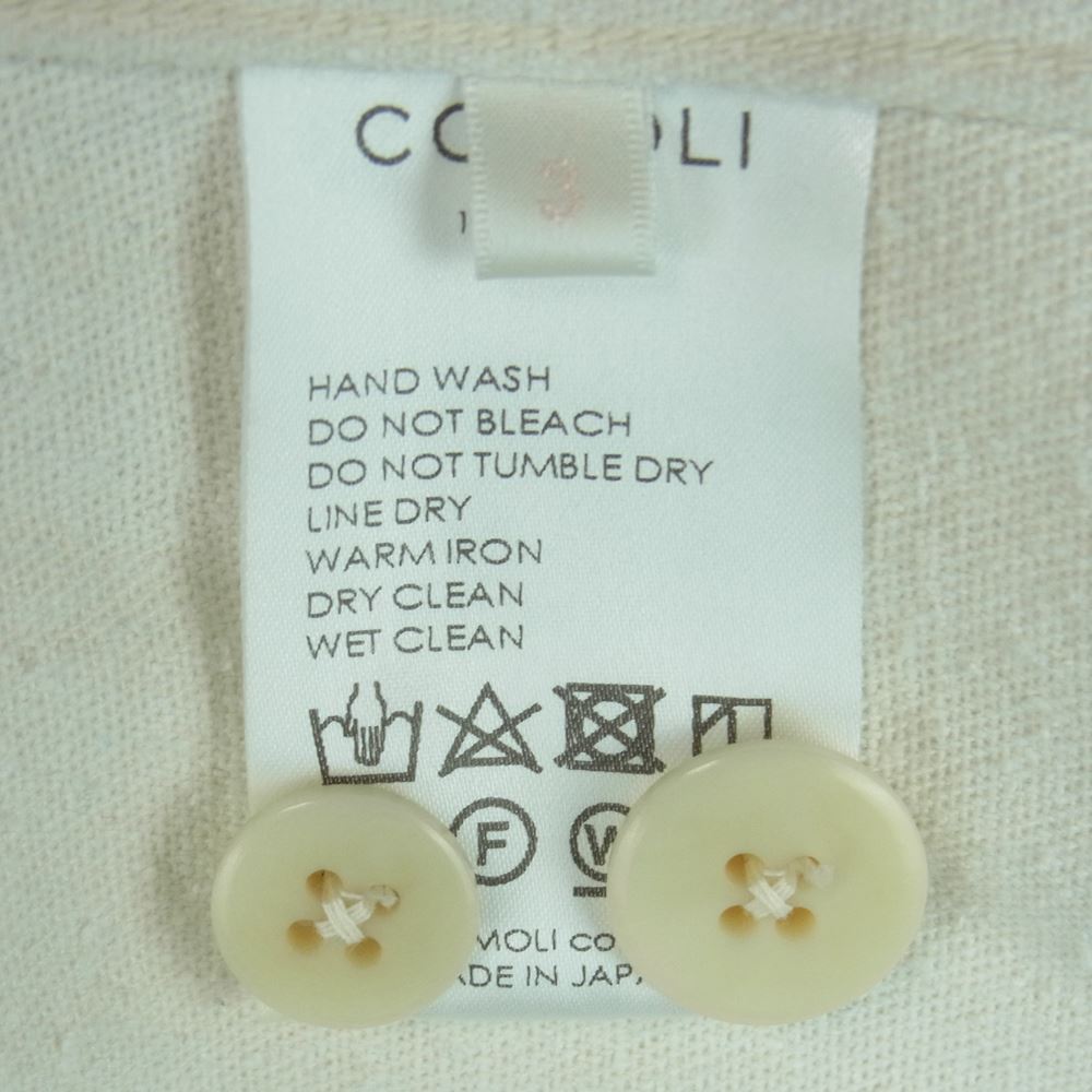 COMOLI コモリ 22SS V01-01007 TYPE-1ST シルクネップ 長袖 シャツ ジャケット コットン 日本製 オフホワイト系 3【中古】