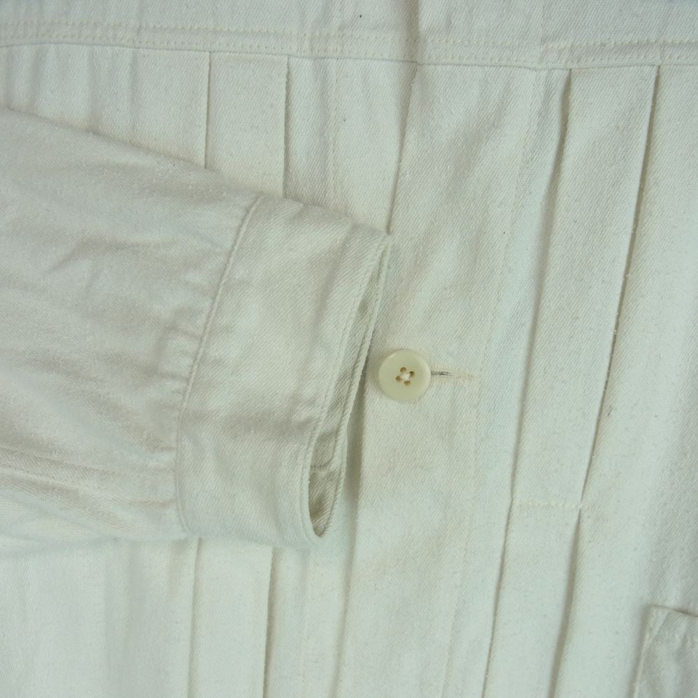 COMOLI コモリ 22SS V01-01007 TYPE-1ST シルクネップ 長袖 シャツ ジャケット コットン 日本製 オフホワイト系 3【中古】