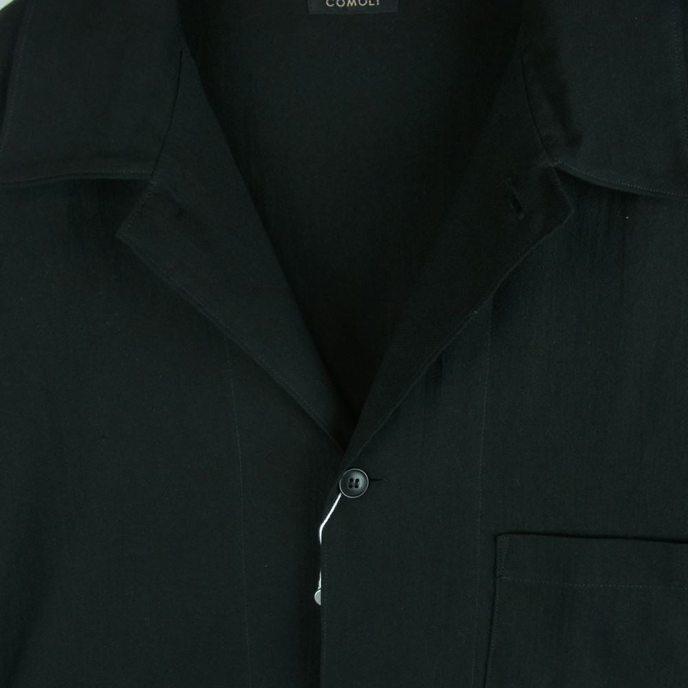COMOLI コモリ 23SS X01-01025 空紡 オックス シャツ ジャケット ブラック系 2【新古品】【未使用】【中古】