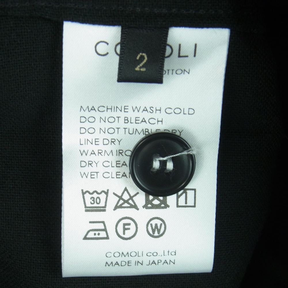 COMOLI コモリ 23SS X01-01025 空紡 オックス シャツ ジャケット ブラック系 2【新古品】【未使用】【中古】