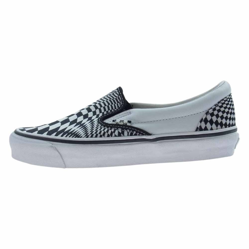 VANS バンズ × End Clothing エンド クロッシング OG CLASSIC SLIP-ON VERTIGO ブロックチェック スリッポン スニーカー ブラック系 ホワイト系 UK8【極上美品】【中古】
