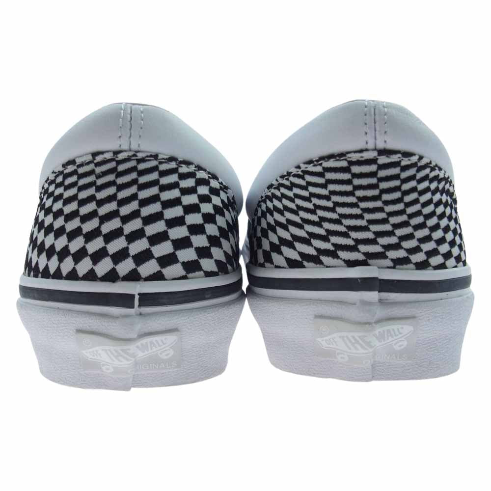 VANS バンズ × End Clothing エンド クロッシング OG CLASSIC SLIP-ON VERTIGO ブロックチェック スリッポン スニーカー ブラック系 ホワイト系 UK8【極上美品】【中古】
