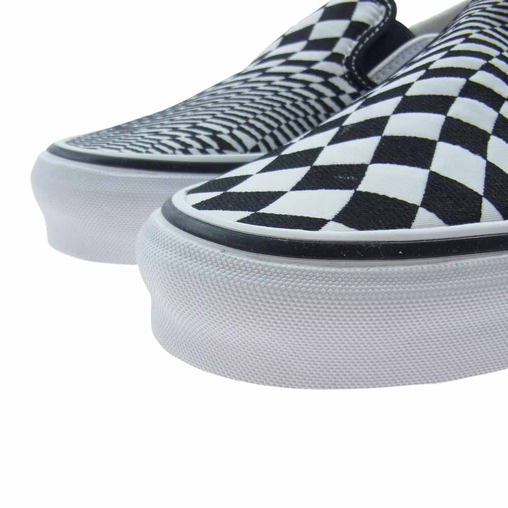 VANS バンズ × End Clothing エンド クロッシング OG CLASSIC SLIP-ON VERTIGO ブロックチェック スリッポン スニーカー ブラック系 ホワイト系 UK8【極上美品】【中古】