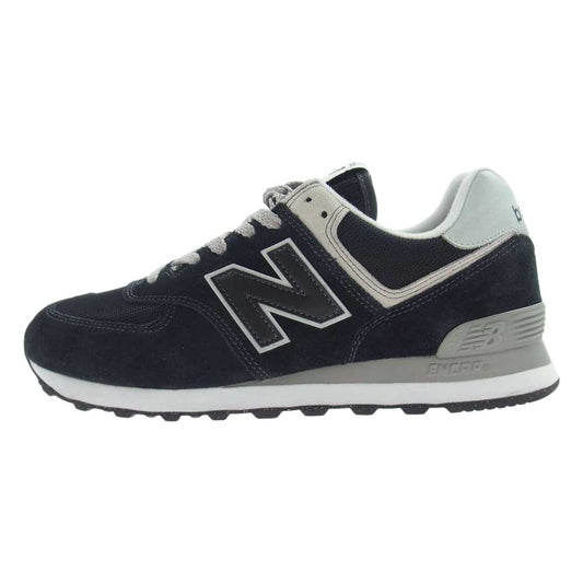 NEW BALANCE ニューバランス ML574EVB スエード ローカット スニーカー ブラック ブラック系 26.5cm【中古】