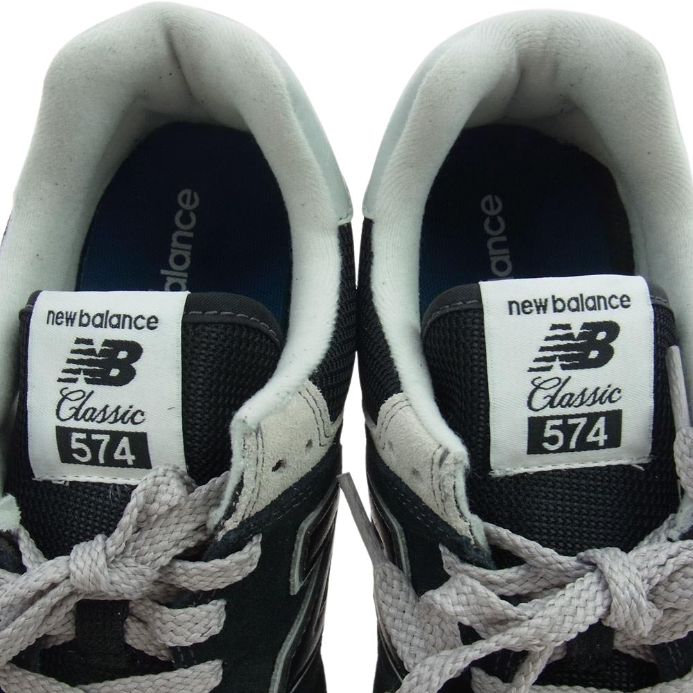 NEW BALANCE ニューバランス ML574EVB スエード ローカット スニーカー ブラック ブラック系 26.5cm【中古】