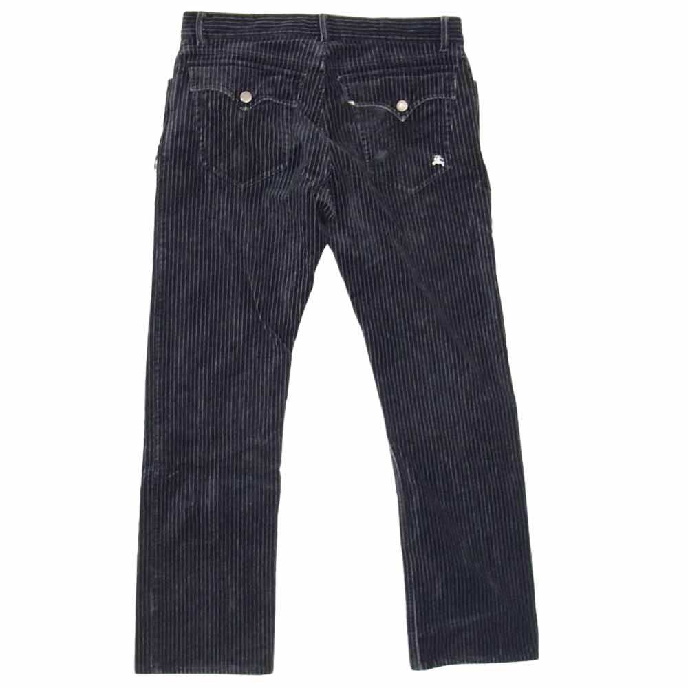 BURBERRY BLACK LABEL バーバリーブラックレーベル BMS09-108-09 ベロア ストライプ パンツ ブラック系 73【中古】