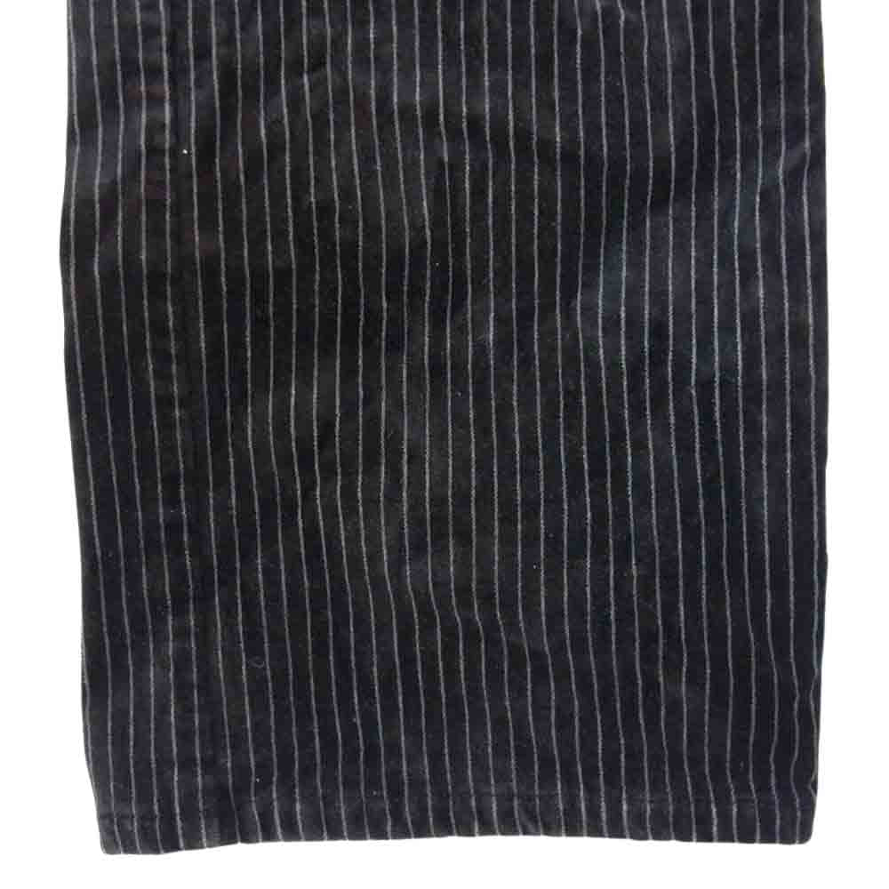 BURBERRY BLACK LABEL バーバリーブラックレーベル BMS09-108-09 ベロア ストライプ パンツ ブラック系 73【中古】