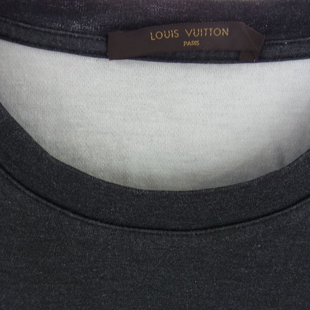 LOUIS VUITTON ルイ・ヴィトン RM152M H8Y13WJCK ガストン ロンT Tシャツ 胸ポケット ブラック系 ダークグレー系 XL【中古】