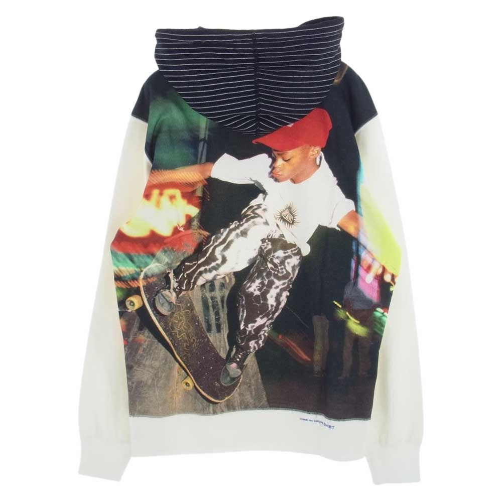 Supreme シュプリーム 14SS COMME des GARCONS SHIRTS Box Logo Pullover ギャルソンシャツ ボックスロゴ プルオーバー パーカー ホワイト系 マルチカラー系 M【中古】