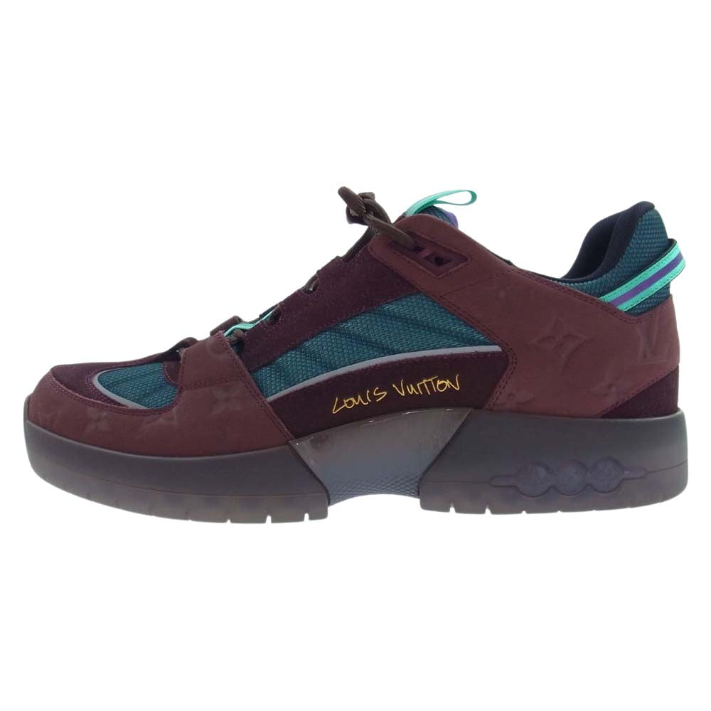 LOUIS VUITTON ルイ・ヴィトン Lucien Clarke ルシアン クラーク ア ビュー ライン ローカット スニーカー 茶系 エンジ系 グリーン系 8【中古】