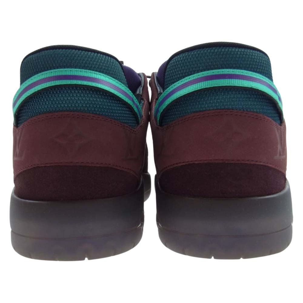 LOUIS VUITTON ルイ・ヴィトン Lucien Clarke ルシアン クラーク ア ビュー ライン ローカット スニーカー 茶系 エンジ系 グリーン系 8【中古】
