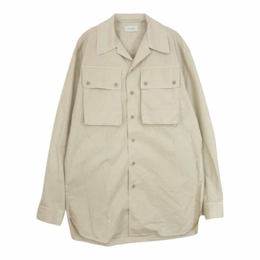 ルメール 22SS M221 SH190 国内正規品 MILITARY SHIRT ミリタリー シャツ オープンカラー ベージュ系 46【中古】