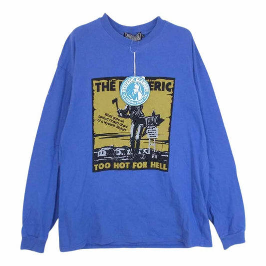 HYSTERIC GLAMOUR ヒステリックグラマー 21SS 02213CL01 HYS MOTEL ロングスリーブ ロンT 長袖 Tシャツ ブルー系 L【中古】