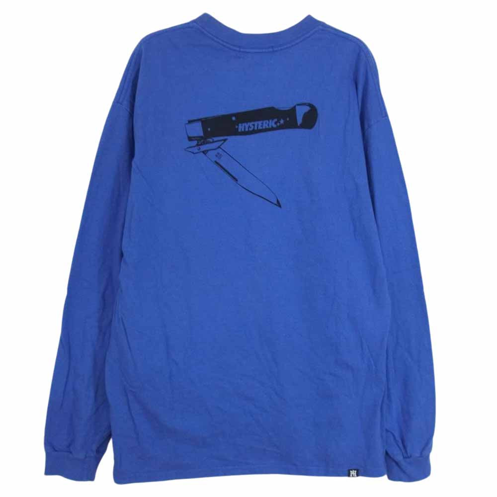 HYSTERIC GLAMOUR ヒステリックグラマー 21SS 02213CL01 HYS MOTEL ロングスリーブ ロンT 長袖 Tシャツ ブルー系 L【中古】