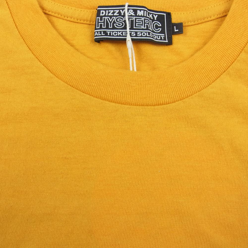 HYSTERIC GLAMOUR ヒステリックグラマー 23SS 02232CT10 GLAMOUR ROCKS グラマー ロック プリント 半袖 Tシャツ イエロー系 L【新古品】【未使用】【中古】