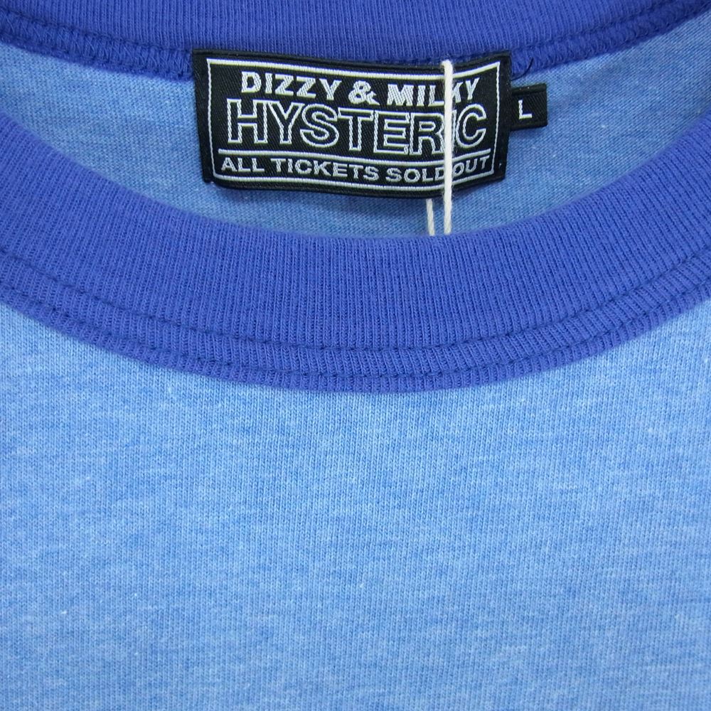 HYSTERIC GLAMOUR ヒステリックグラマー 23SS 02232CT12470 HYS GIRL ヒスガール プリント 半袖 Tシャツ ブルー系 L【新古品】【未使用】【中古】