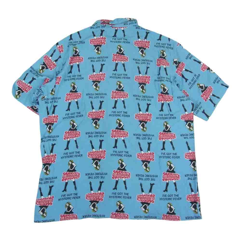 HYSTERIC GLAMOUR ヒステリックグラマー 23SS 02232AH02 VIXEN GIRL ビクセンガール オープンカラー シャツ ブルー系 L【新古品】【未使用】【中古】