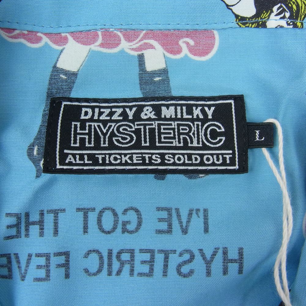 HYSTERIC GLAMOUR ヒステリックグラマー 23SS 02232AH02 VIXEN GIRL ビクセンガール オープンカラー シャツ ブルー系 L【新古品】【未使用】【中古】
