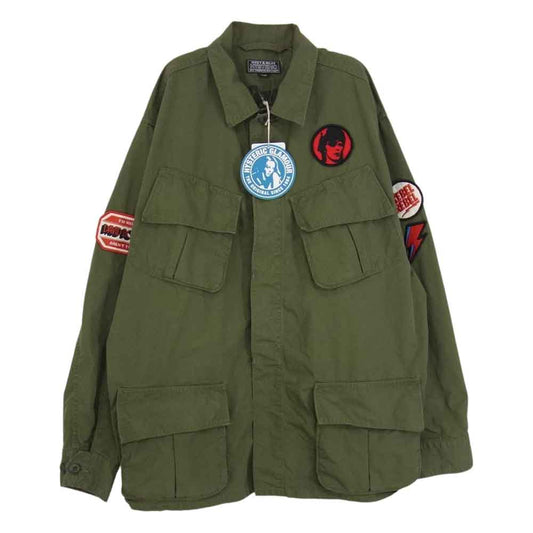 HYSTERIC GLAMOUR ヒステリックグラマー 23SS 02231AB13 DAVID BOWIE/M.D.D.2 デヴィッド・ボウイ ファティーグジャケット シャツ カーキ系 L【中古】