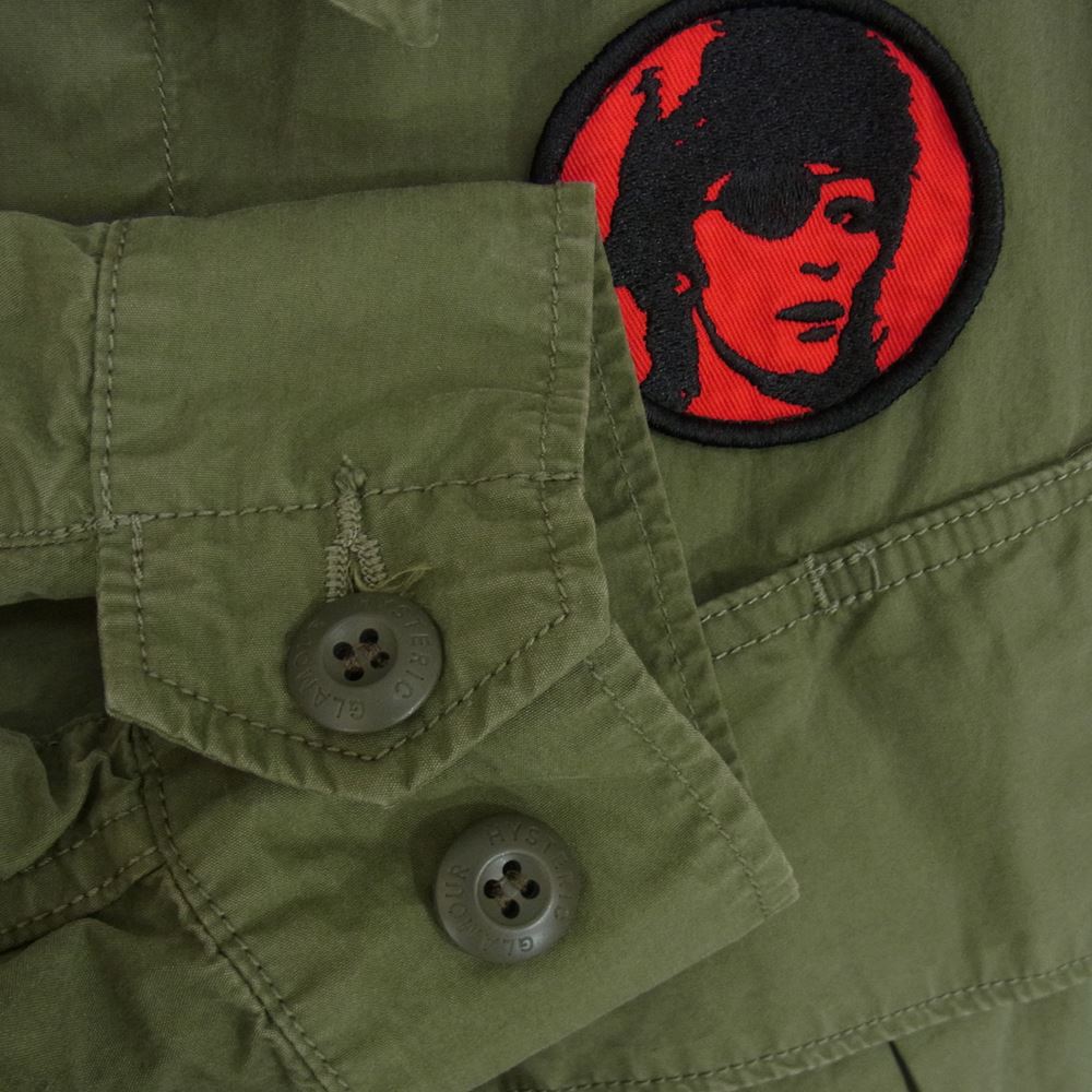 HYSTERIC GLAMOUR ヒステリックグラマー 23SS 02231AB13 DAVID BOWIE/M.D.D.2 デヴィッド・ボウイ ファティーグジャケット シャツ カーキ系 L【中古】