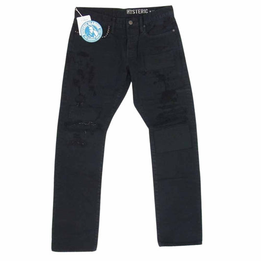 HYSTERIC GLAMOUR ヒステリックグラマー 23SS 02231AP08 TRC加工 ローライズ スリム ストレート デニムパンツ ジーンズ ブラック系 32【新古品】【未使用】【中古】
