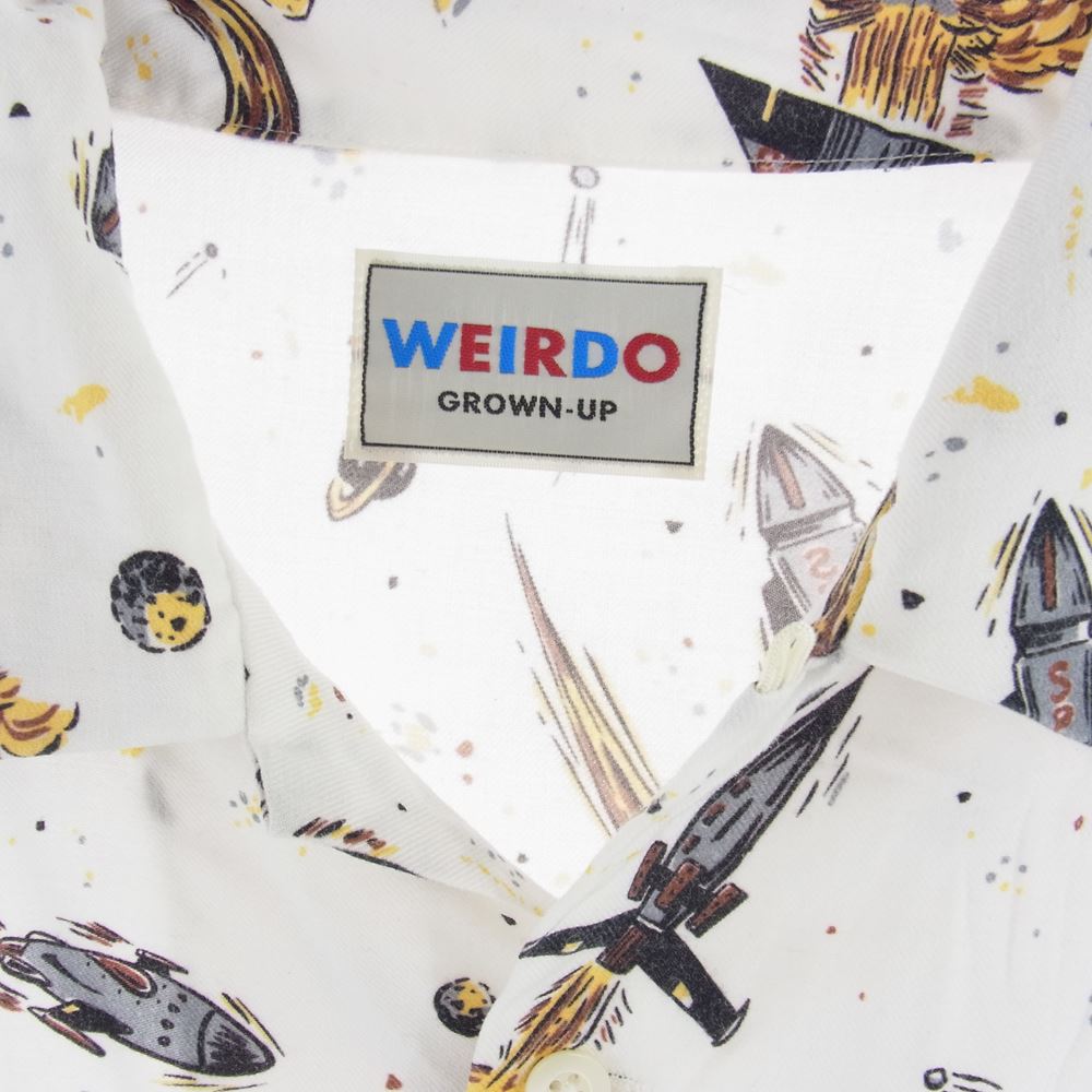 WEIRDO ウィアード 19AW WRD-19-AWB-01 ロケット 総柄 オープンカラー 長袖 シャツ ホワイト系 マルチカラー系 M【中古】