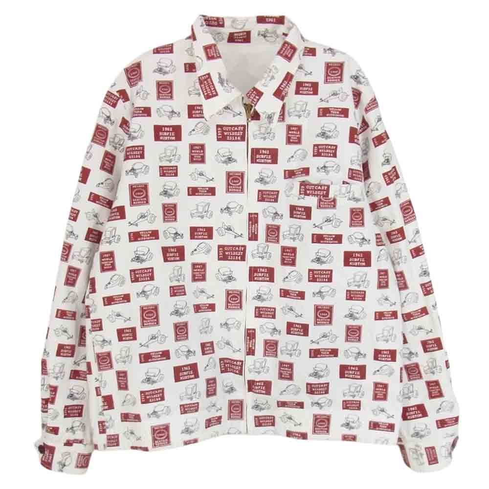 WEIRDO ウィアード 14AW WRD-14-AW-12 総柄 リバーシブル コットンジャケット ブルゾン ホワイト系 M【中古】