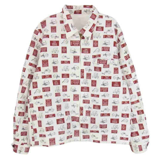 WEIRDO ウィアード 14AW WRD-14-AW-12 総柄 リバーシブル コットンジャケット ブルゾン ホワイト系 M【中古】